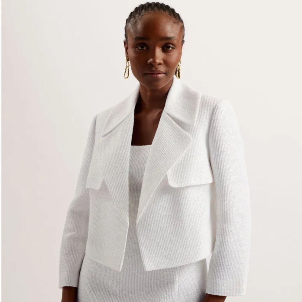 Ted Baker London Shiroi Cropped Raffia Jacket